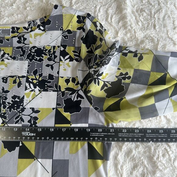 JM Collection Women’s Size L Multicolor Studded 3/4 Sleeves Blue Green - Picture 10 of 13